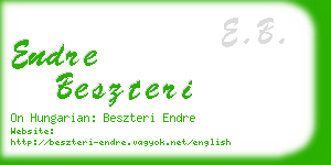 endre beszteri business card